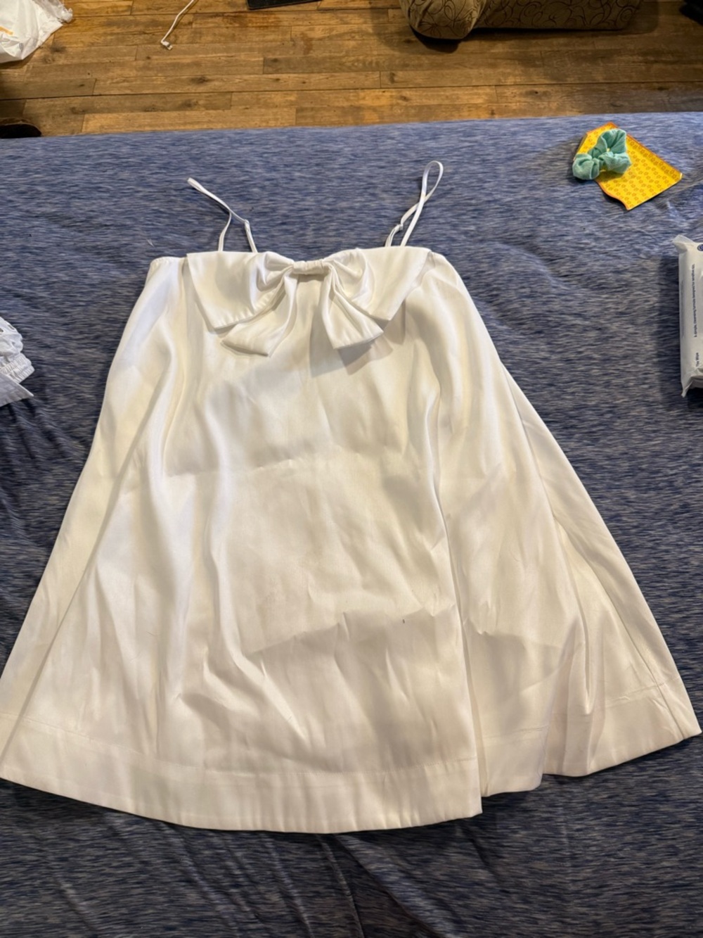 a new day White Mini Dress with Bow Straps